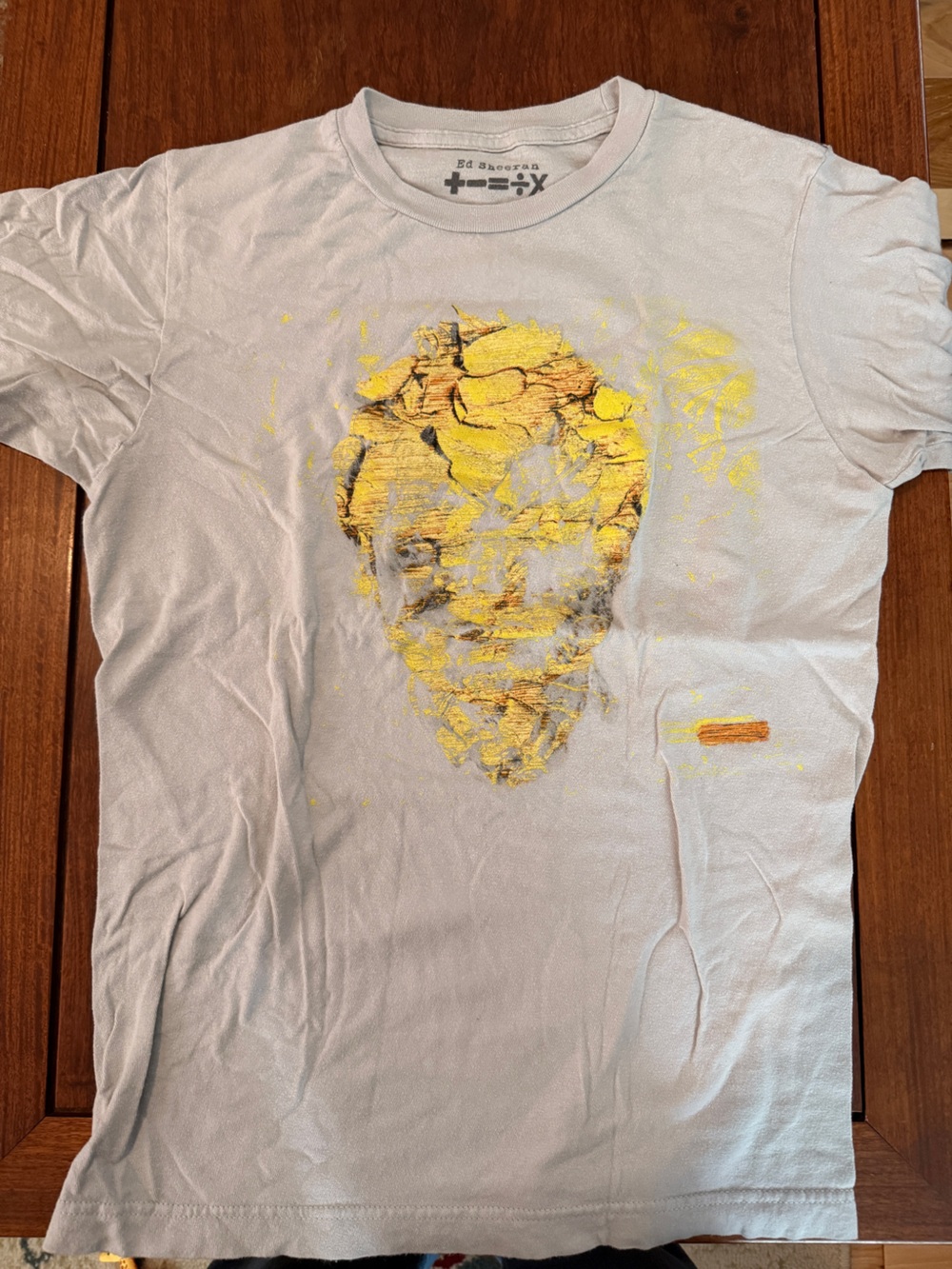 Ed Sheeran Subtract Light Gray Short Sleeve Tee with Yellow Graphic